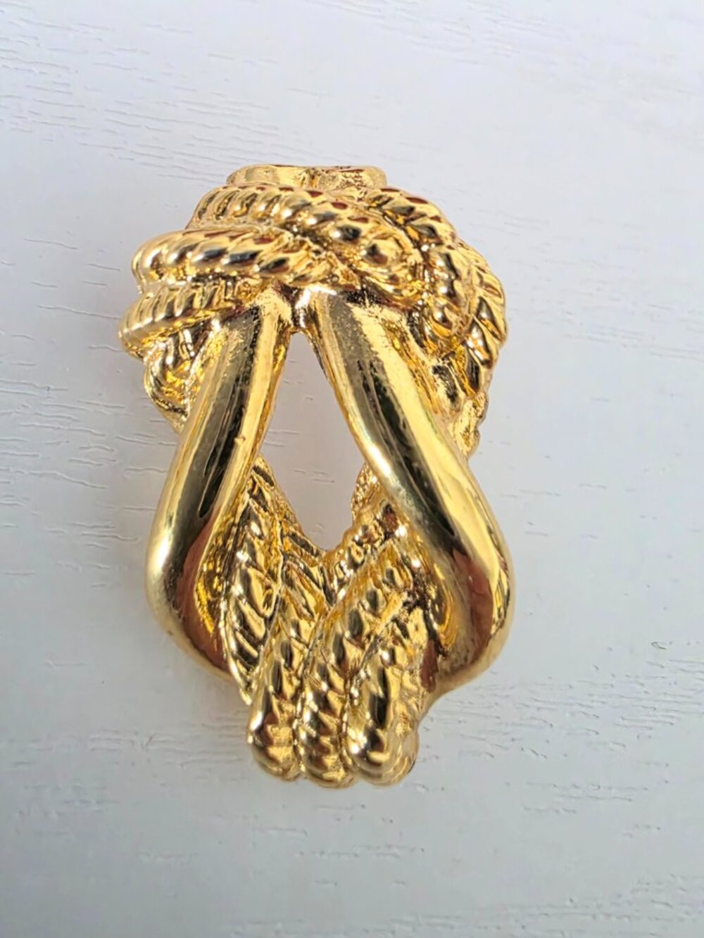 Vintage Anne Klein Signed Twisted Rope Pierced Earrings - Picture 2 of 4